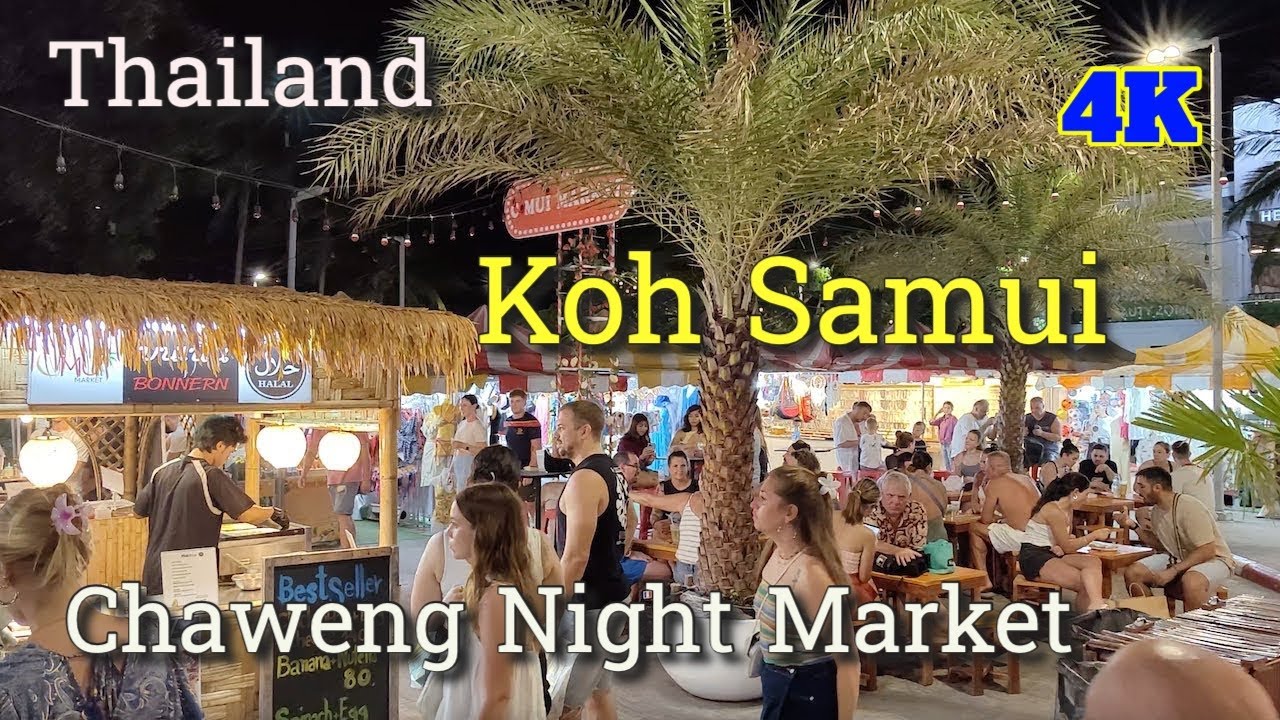 A Taste of Thailand: Street Food Delights at Koh Samui Chaweng Night Market 4K #chaweng #kohsamui