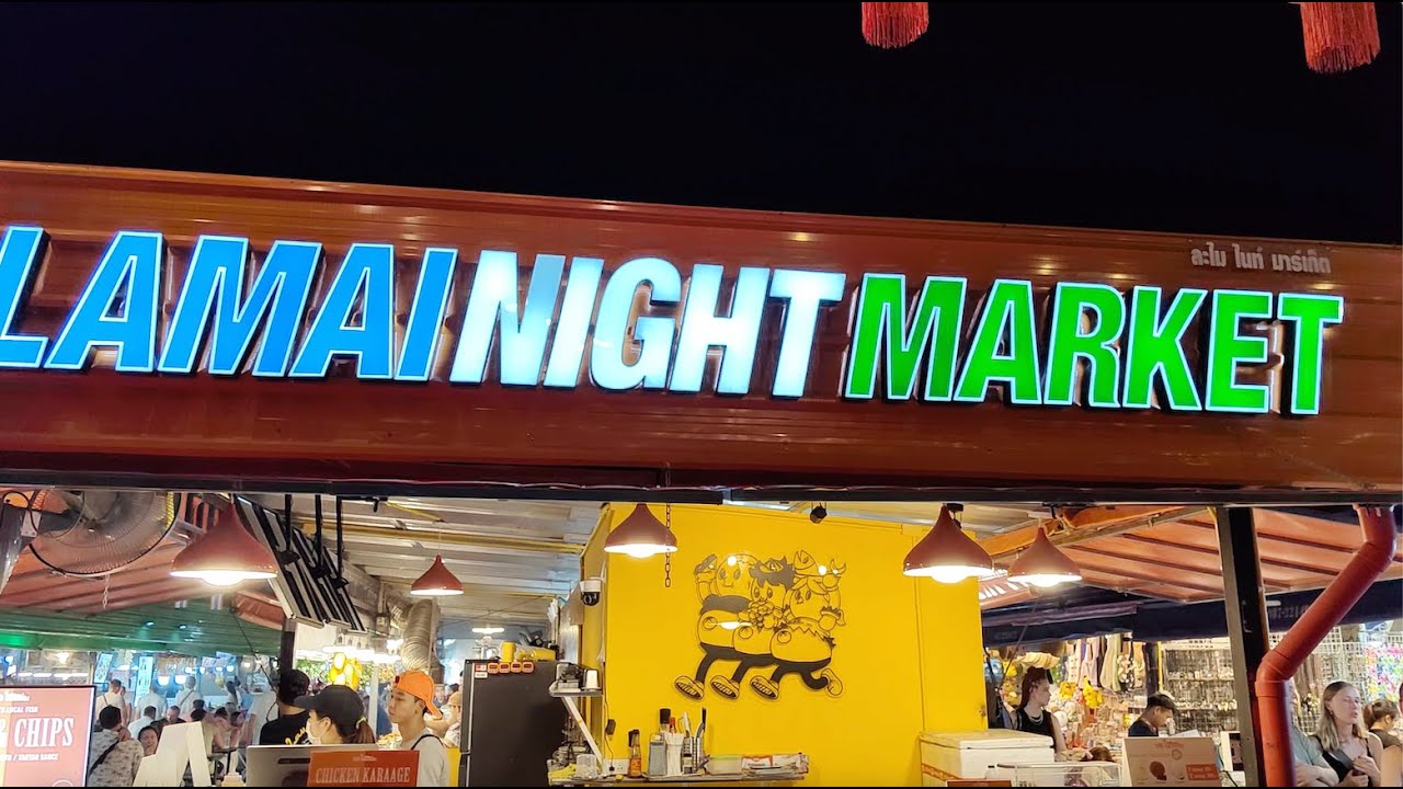 Exploring the Lively Lamai Beach Road and the Lamai Night Market in Koh Samui Thailand 4K #lamai