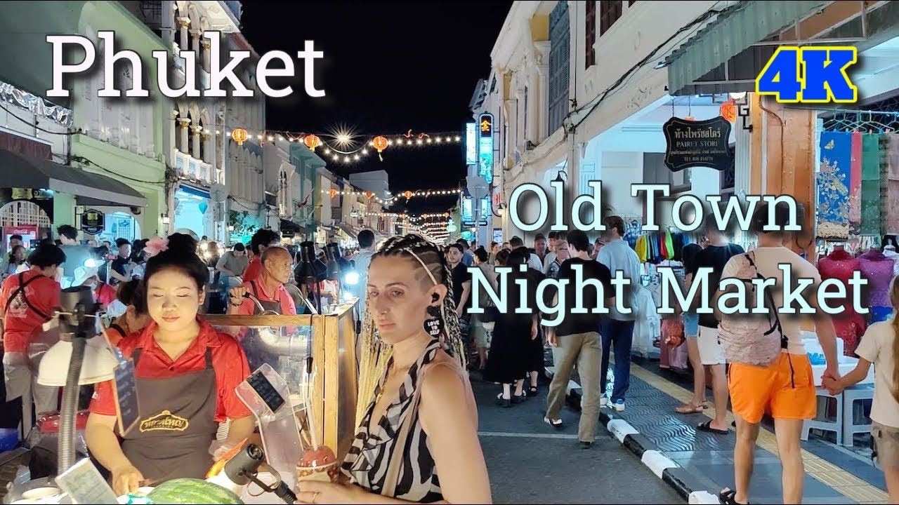 Sunday Night Market Phuket 🇹🇭 | Phuket Old Town Night Market Tour | 4K Walking Tour #phuket