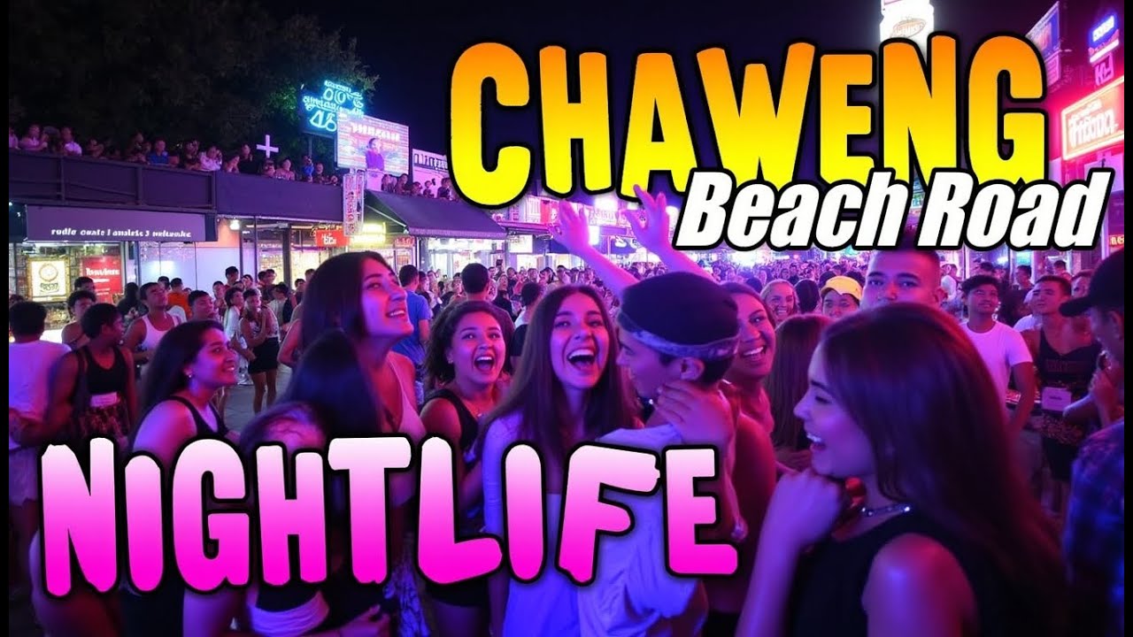 Koh Samui Nightlife: Chaweng Beach Road Nightlife Walking Tour -Thailand vlog 4K #kohsamui #thailand