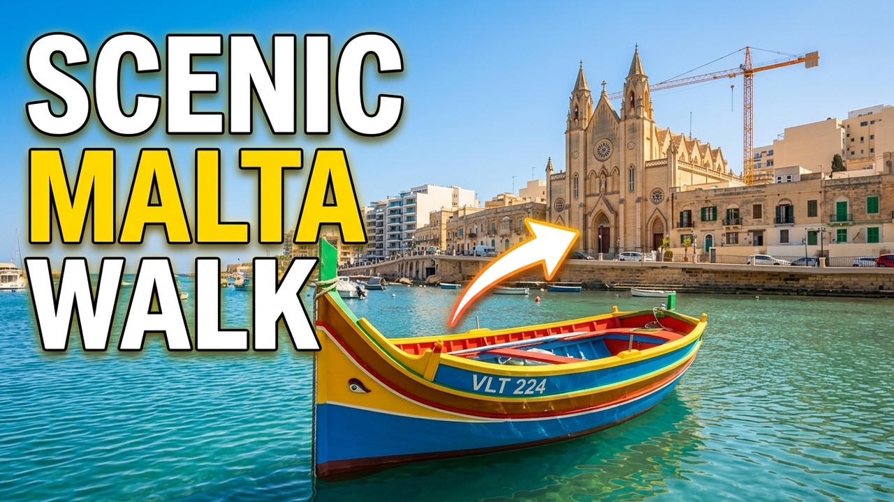 Spinola Bay St Julians to Sliema Malta Street Walk – Things to do in Malta – Malta 4K Travel Guide